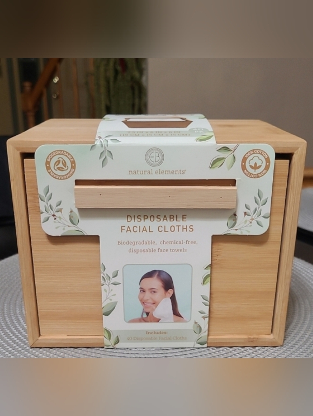 Disposable Facial Cloths & Bamboo Storage